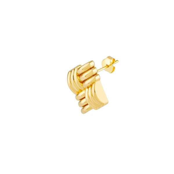 Square Lattice Pattern Stud Earrings