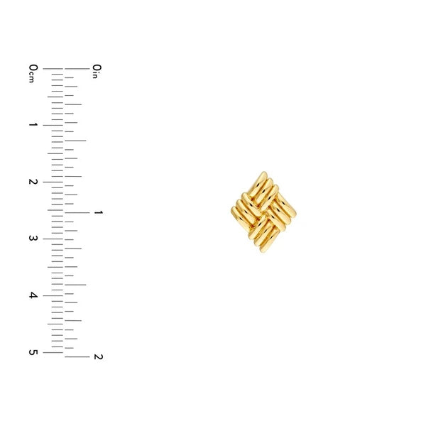 Square Lattice Pattern Stud Earrings