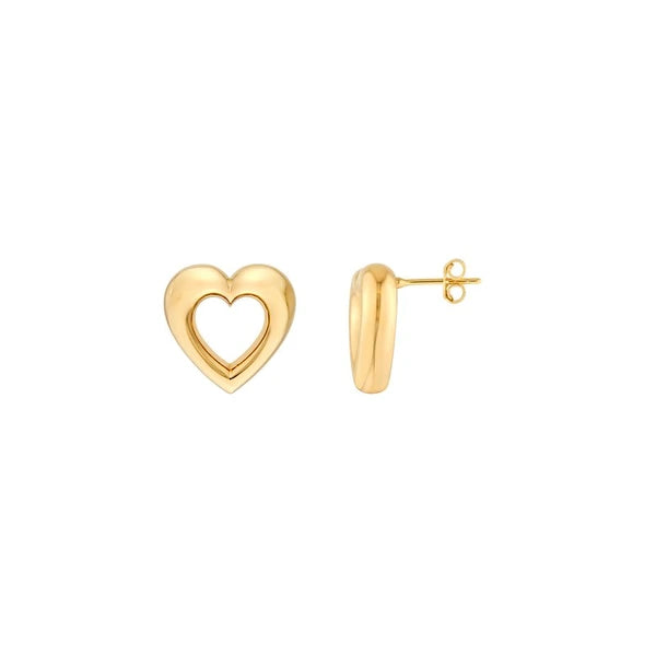 Open Heart Stud Earrings