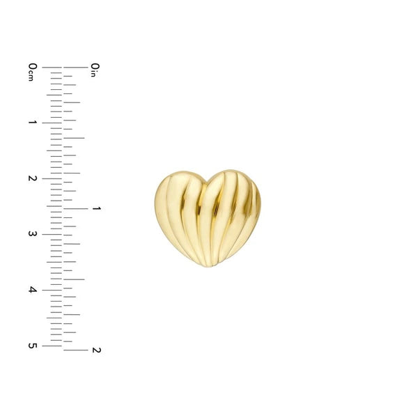 Fluted Heart Stud Earrings