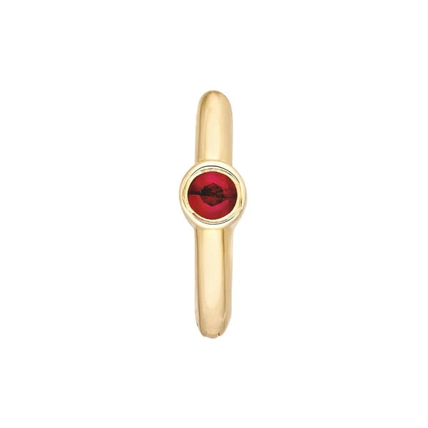 Ruby Bezel Mini Hoops