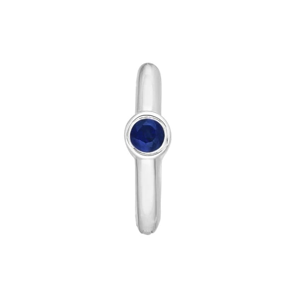 Sapphire Bezel Mini Hoops
