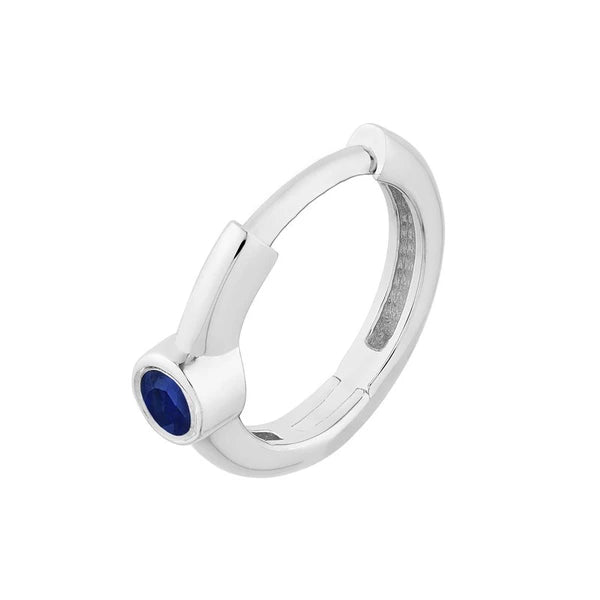 Sapphire Bezel Mini Hoops