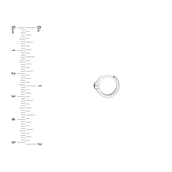 Sapphire Bezel Mini Hoops