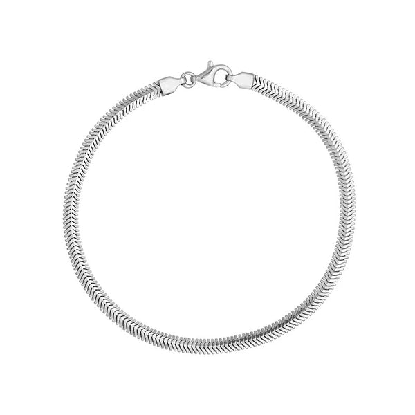Sterling Silver 3.40mm D/C Flat Oval SN/Ake Chain