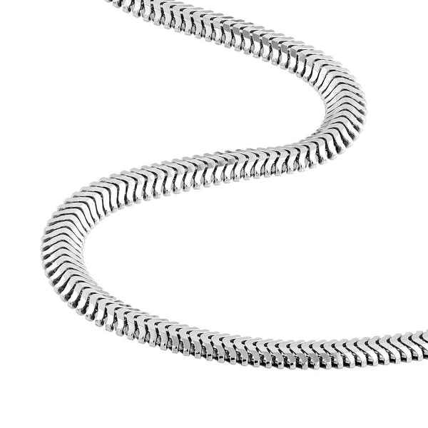Sterling Silver 3.40mm D/C Flat Oval SN/Ake Chain