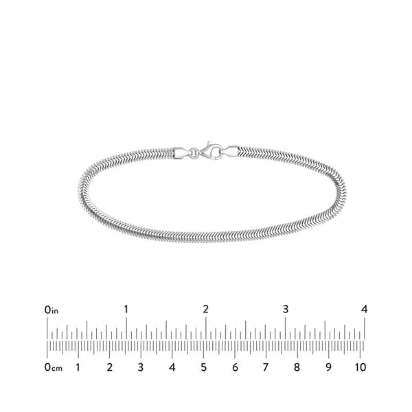 Sterling Silver 3.40mm D/C Flat Oval SN/Ake Chain