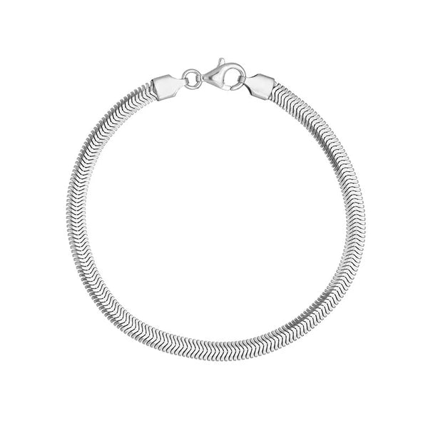 Sterling Silver 4.20mm D/C Flat Oval SN/Ake Chain