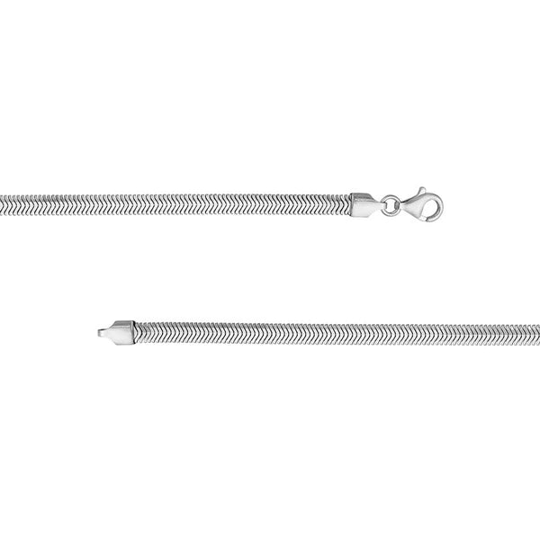 Sterling Silver 4.20mm D/C Flat Oval SN/Ake Chain