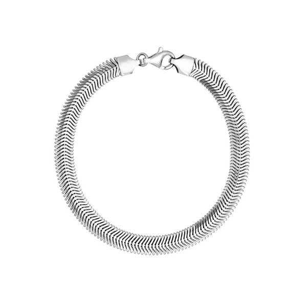 Sterling Silver 6.40mm D/C Flat Oval SN/Ake Chain