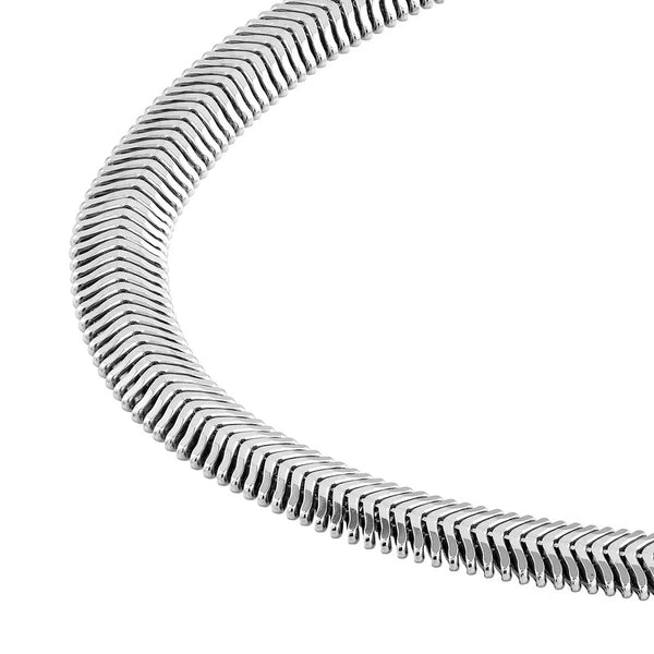 Sterling Silver 6.40mm D/C Flat Oval SN/Ake Chain