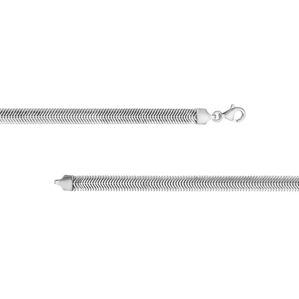 Sterling Silver 6.40mm D/C Flat Oval SN/Ake Chain