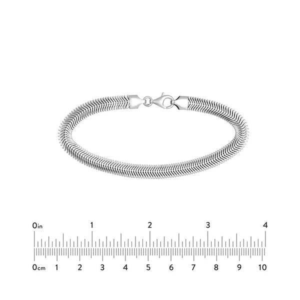 Sterling Silver 6.40mm D/C Flat Oval SN/Ake Chain