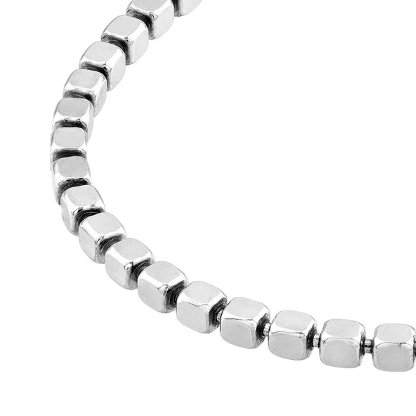 Sterling Silver 2.86mm D/C Cube Chain Bracelet