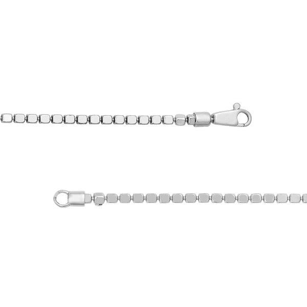Sterling Silver 2.86mm D/C Cube Chain Bracelet