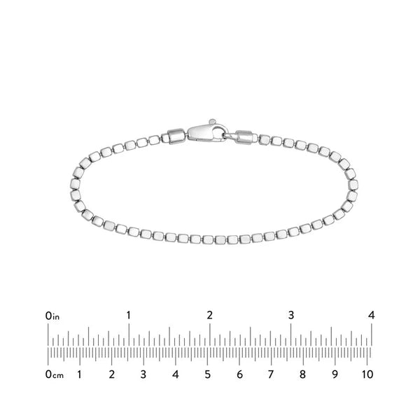 Sterling Silver 2.86mm D/C Cube Chain Bracelet