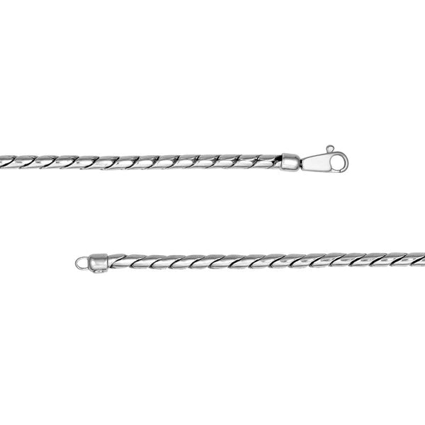 Sterling Silver 3.75mm Round Hammered Curb Chain Bracelet