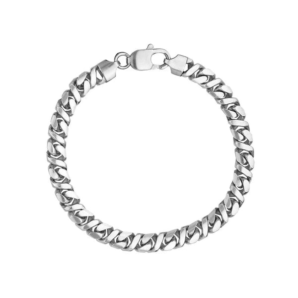 Sterling Silver 7mm 8-Sided D/C Curb Chain