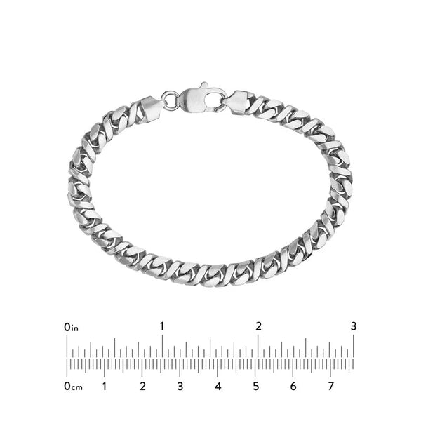 Sterling Silver 7mm 8-Sided D/C Curb Chain