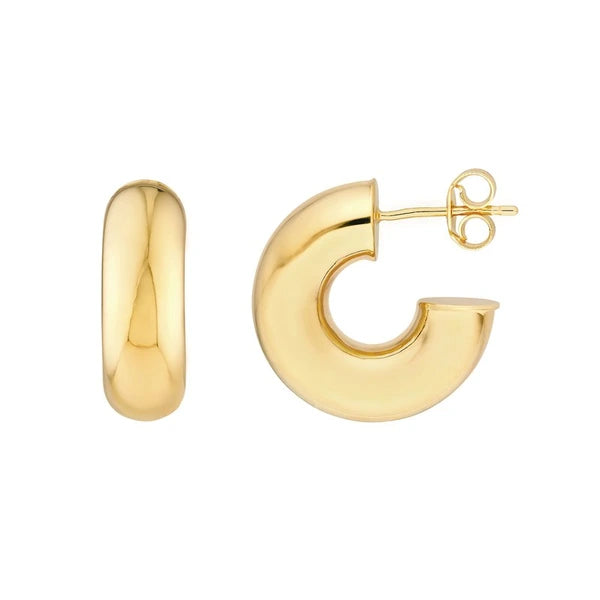6 mm ID Polished Open Hoop Earrings