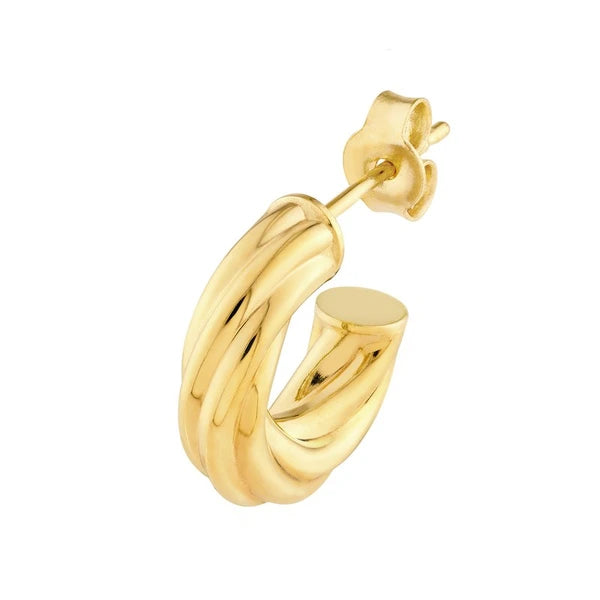6mm ID Twisted Open Hoop Earrings