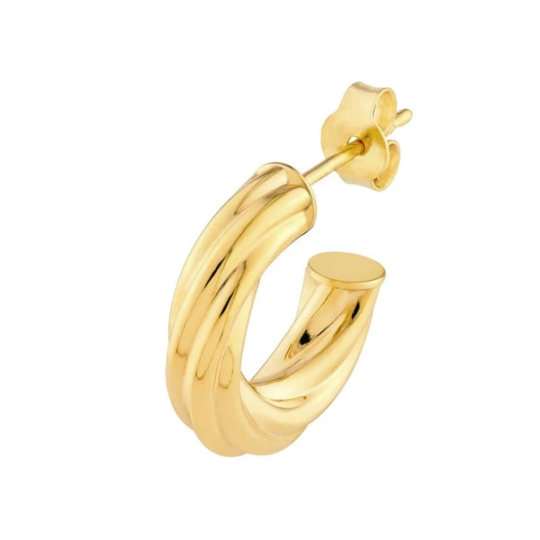 8mm ID Twisted Open Hoop Earring