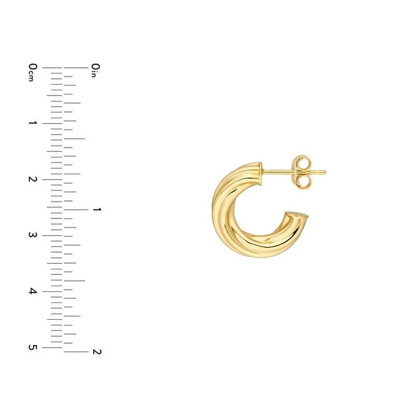 8mm ID Twisted Open Hoop Earring