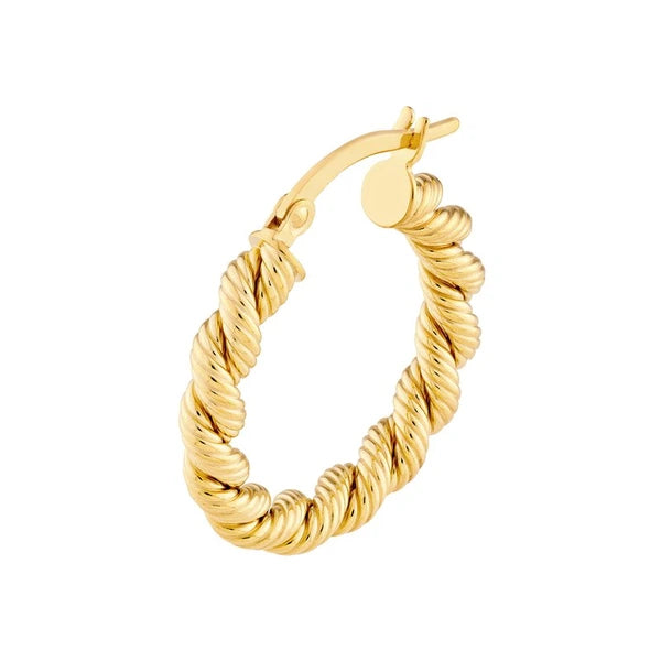 15mm Twisted Rope Hoop Earrings