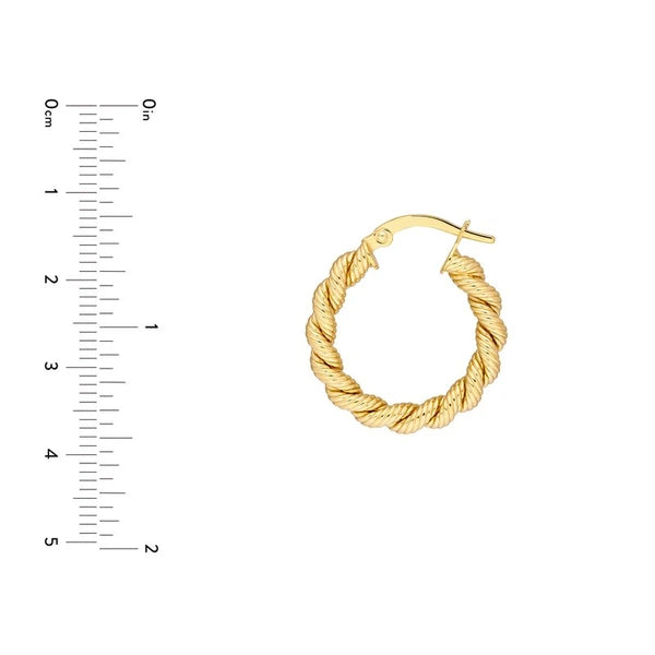 15mm Twisted Rope Hoop Earrings