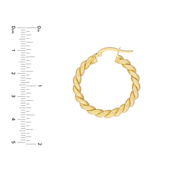 20mm Twisted Rope Hoop Earrings