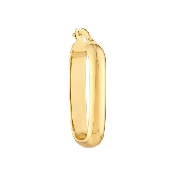 Polished Rectangle Hoop Earrings