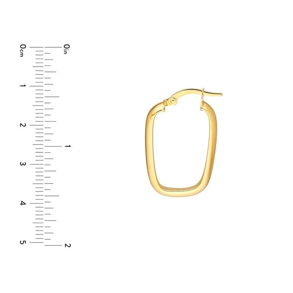 Polished Rectangle Hoop Earrings