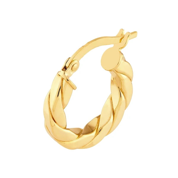 10mm Twist Square Tube Hoop Earrings