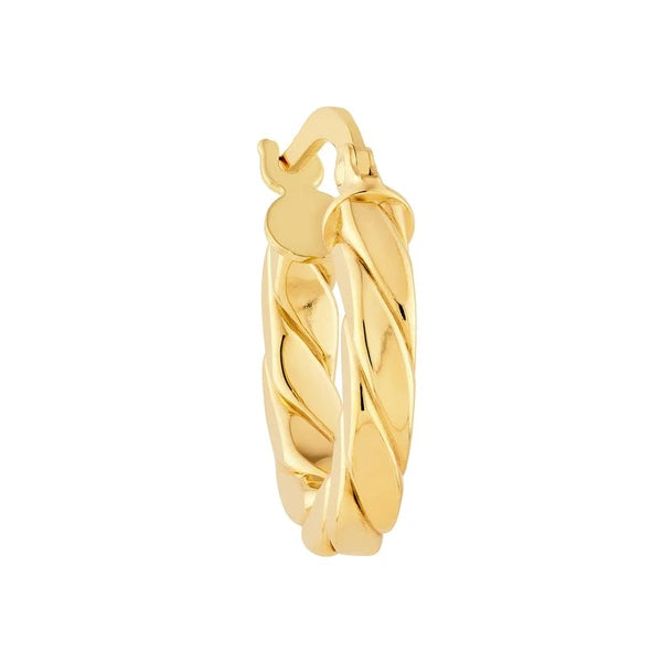 10mm Twist Square Tube Hoop Earrings