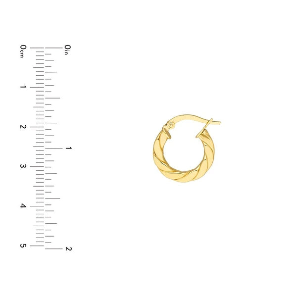 10mm Twist Square Tube Hoop Earrings