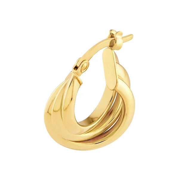 10mm Triple Round Hoop Earrings