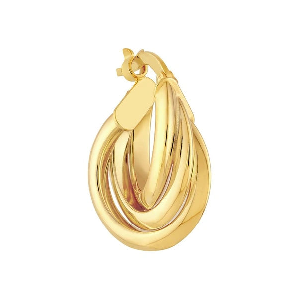 10mm Triple Round Hoop Earrings
