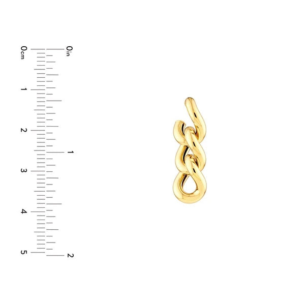 Triple Curb Link Dangle Earrings