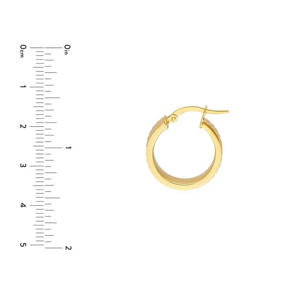 15mm Line Round Hoop Earrings