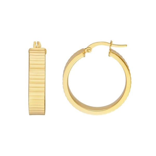 20mm Line Round Hoop Earrings