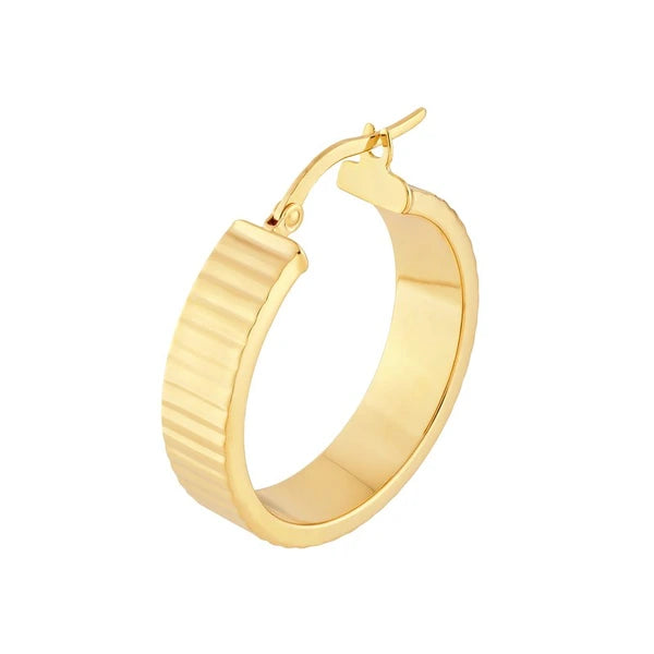 20mm Line Round Hoop Earrings