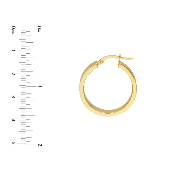 20mm Line Round Hoop Earrings