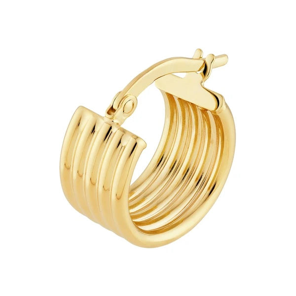 Small Round Ribbed Hoops