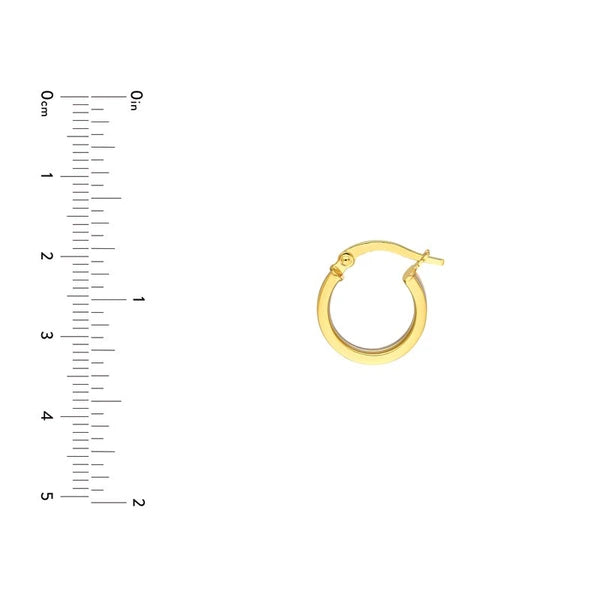 Tri Color 10mm Round Hoop Earrings