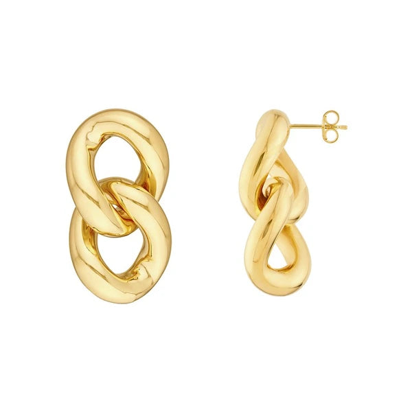 Polished Curb Link Dangle Earrings