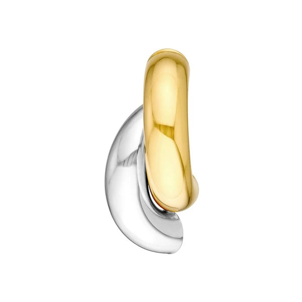 Two-Tone Double Half Circle Earrings