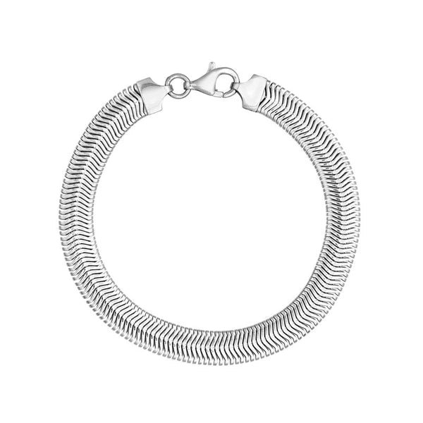 Sterling Silver 7.87mm Flat Oval SN/Ake Chain