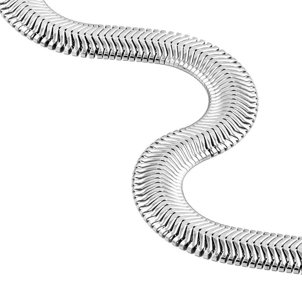 Sterling Silver 7.87mm Flat Oval SN/Ake Chain