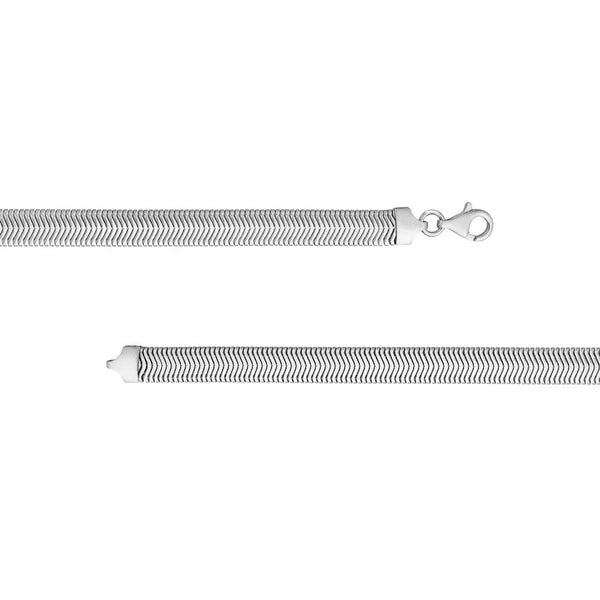 Sterling Silver 7.87mm Flat Oval SN/Ake Chain