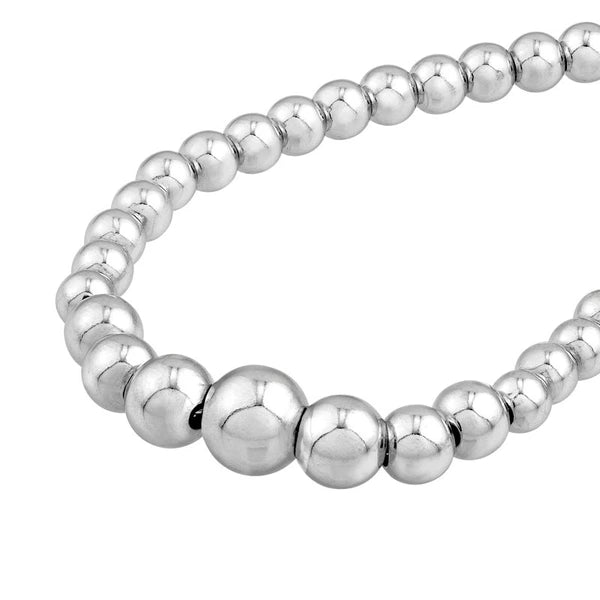 Sterling Silver 7mm Graduated Beaded Necklace